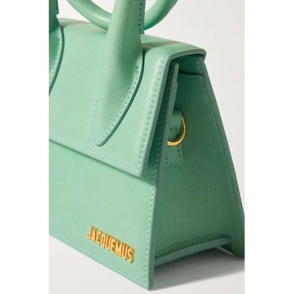 JACQUEMUS Le Chiquito Noeud Green Leather Shoulder Bag - Picture 3 of 4